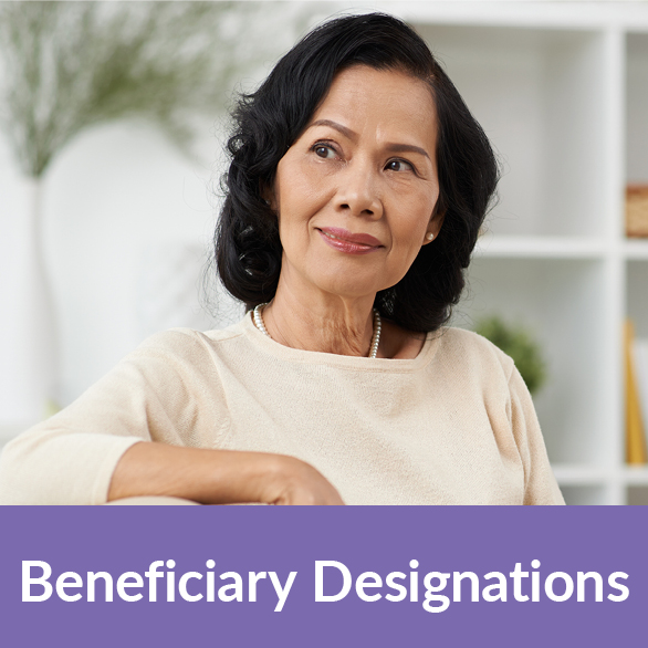 A woman smiling. Gifts by Beneficiary Designation Rollover